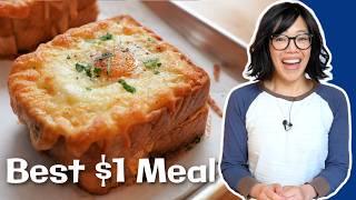 $1 CRISPY Cheesy Egg Toast | Easy Budget Meal