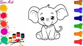 How to Draw a Cute Elephant | Easy Step by Step Tutorial