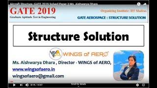 Aircraft Structure - GATE 2019 Solved Paper || Ms. Aishwarya Dhara