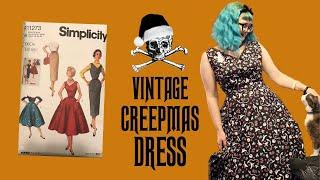 Making A Vintage Creepmas Dress | My Cat Steals the Spotlight | HalloQueenie