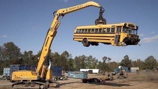 Extreme Dangerous Shredding A Bus, Destroying Car For Metal Recycling, Crushing Everything Machines