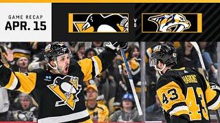 GAME RECAP: Penguins vs. Predators (04.15.24) | Crosby Extends Point Streak To 5 Games