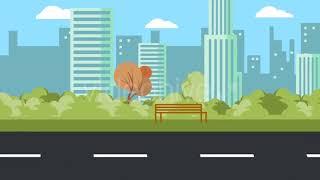 Cartoon City Road Background