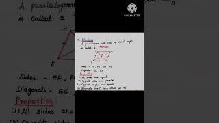 Properties of rhombus