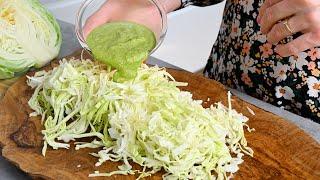 Cabbage with chickpeas tastes better than meat! Crispy, simple and very tasty!