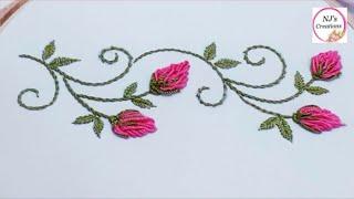 55-Hand Embroidery | decorative border line embroidery | design by NJ's Creations