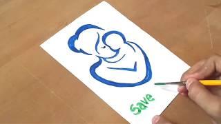 Save the Girl Child poster - drawing poster for kids