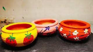 The Art of DIY Matki Cup Painting | painting tutorial for beginners || Brushes and Threads