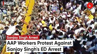 Sanjay Singh Arrest: AAP Holds Protest Against The Arrest Of Sanjay Singh | AAP Protest Today