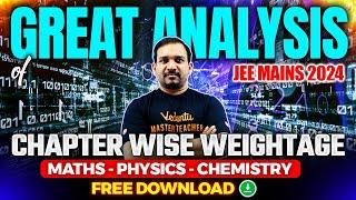 Great Analysis JEE 2024  | Chapter Wise Weightage | Free PDF Download | Kiran Sir