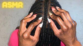 ASMR Scratching + Oiling Between Braids