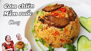 Cách làm cơm chiên mắm ruốc chay ngon ngất ngây - Fried rice with vegetarian shrimp paste