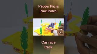 PEPPA PIG AND PAW PATROL CAR RACE| TOY LEARNING YOUTUBE SHORT|