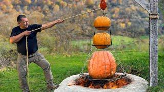 Cooking a Delicious Dish in A Pumpkin from the Garden! The Whole Village Is Delighted