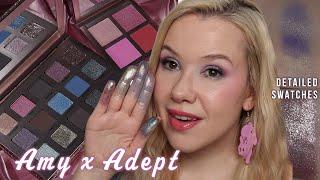 Adept Cosmetics x Amy Loves Makeup Collab!!! | Detailed swatches, comparisons and 2 looks