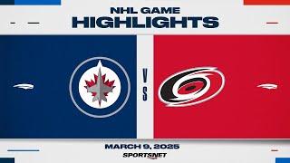 NHL Highlights | Jets vs. Hurricanes - March 9, 2025