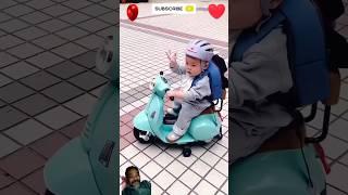 Funny Baby  Clumsy kid Fail with Driving Bike Challenge #woavideo