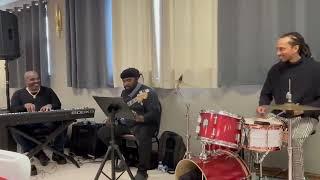 Ayinde Webb-Drums, John Bolton-Keys, and Steven Manns-Bass Performing at the Jazzy Love Fest 2025