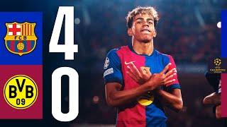 HIGHLIGHTS | FC BARCELONA 4 vs 0 BORUSSIA DORTMUND | UEFA CHAMPIONS LEAGUE  (WITH COMMENTARY)