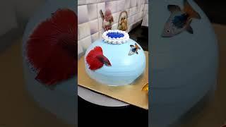 1st time try korlam aquarium theme cake #shorts #youtubeshorts #shortsfeed #aquarium #cake