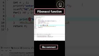 Fibonacci function #fibonacci #cplusplus #coding #cprogramming #itcompany