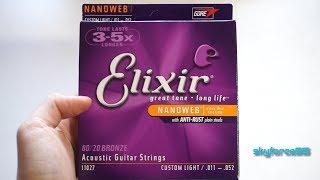 Elixir 80/20 Bronze Acoustic Guitar Strings w/ Nanoweb Unboxing & Review