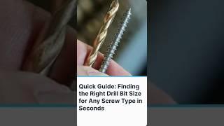 How to Determine the Correct Drill Bit Size for Any Screw Type?