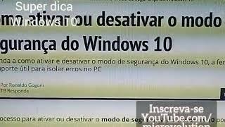 ativar ou desativar MODO DE SEGURANÇA do Windows 10 (ativar modo seguro e outras funcionalidades)