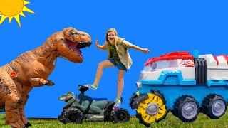 Assistant Explores the Capture Dino Rescue Vehicles from the Dinosaurs