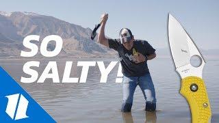 Will it Rust? Knives vs  Great Salt Lake | We Found a Drone!