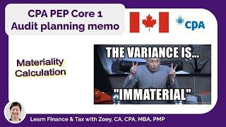 CPA PEP - Core 1 - Audit planning memo - Materiality