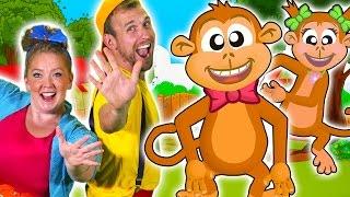 Five Little Monkeys Jumping on the Bed | Children nursery rhymes!