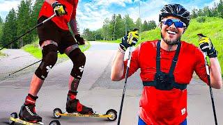 Roller skiing race against a World Champion