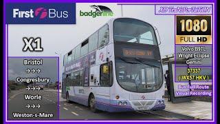 [First West of England] X1 (badgerline) ~ Bristol Bus Station  Weston-super-Mare