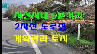 서산시내 인근 2차선 도로에 접한 계획관리 토지 300평 당80만원