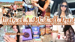 FALL 2024 MOM OF 4 GET IT ALL DONE | GROCERY HAUL | CLEAN, CHRISTMAS DECOR + WORKOUT | TOTWOO