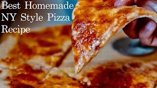 Best Homemade New York Style Pizza Recipe | Thin Crust Pizza | New York Style Pizza