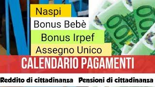 Bonus Bebè | Naspi | Assegno unico | Bonus Irpef | RDC Pensioni di cittadinanza