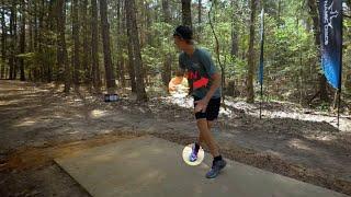 IN out in out backhand form timing disc golf