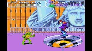 Turtles In Time Super Nintendo Full Playthrough Michelangelo No Death