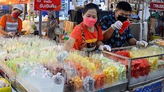 Tropical Fruit Heaven!! Fast Fruit Cutting Skills - Thai Street Food