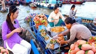 Độc lạ lênh đênh trên sông ăn bún riêu, hủ tiếu trên ghe tấp nập người chờ từ tờ mờ sáng vui như tết