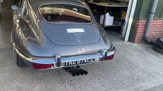 Jaguar E-type series 3 V12 straight piped ! 5 speed tremec conversion .