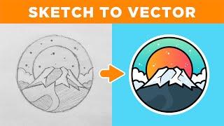 Adobe Illustrator Tutorial: Create a Vector Logo from a Sketch in 2024!