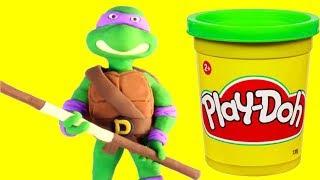 DibusYmas Ninja Turtles funny Play Doh Stop motion video for kids - Vengatoon