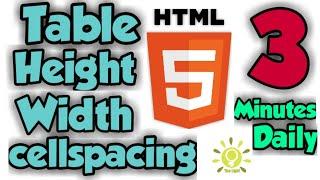 how to create table in html | table height in html5 | table width in html | HTML table cellspacing