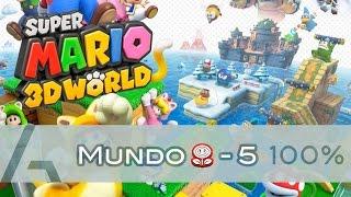 Super Mario 3D World | Mundo Flor-5 (100% Walkthrough)