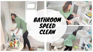 Clean With Me | Bathroom Speed Clean | Kate Berry