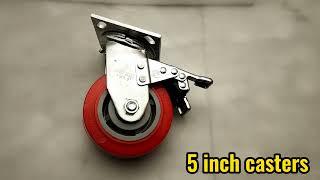 5Inch 125mm Swivel Red TPU castor Heavy Duty Trolley Caster Wheel with Bearing Top plate casters