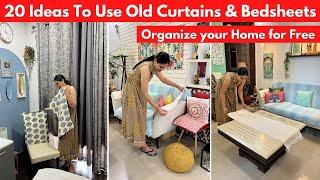 20 Amazing Ideas to Repurpose Old curtains, Bedsheets & Pillow Covers | 20 No Cost Home Hacks